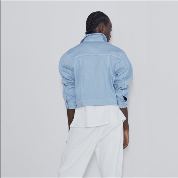 ZARA Denim Jacket Light Blue Size Medium NWT - Picture 5 of 12